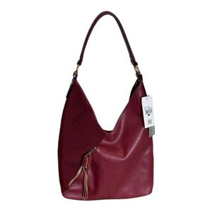 Sondra Roberts Squared Large Faux Leather Shoulder Purse Handbag New With Tags